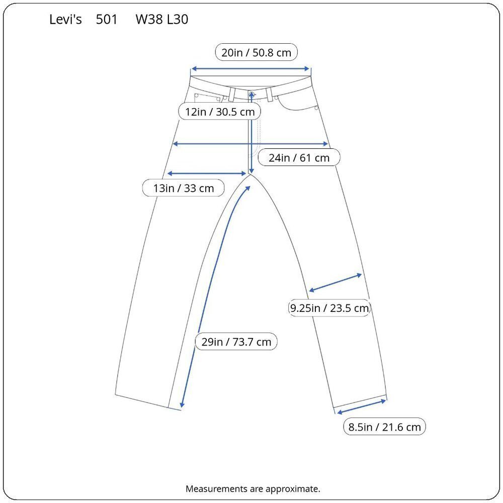 Levi's 501 Original Fit Rigid Denim Straight Leg Retro Blue Jeans 38 - Picture 15 of 16